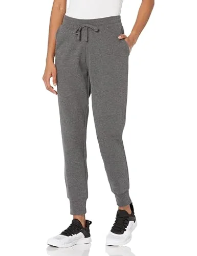 Amazon Essentials Women's Cotton Fleece Jogger Sweatpants with Drawstring, Charcoal Heather, Small