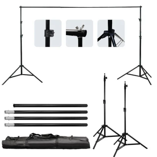 10FT Heavy Duty Backdrop Stand Kit Photography Studio Background Support System with Carrying Case