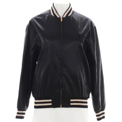 Celine Women's Teddy Bomber Jacket Made of Acetate and Silk