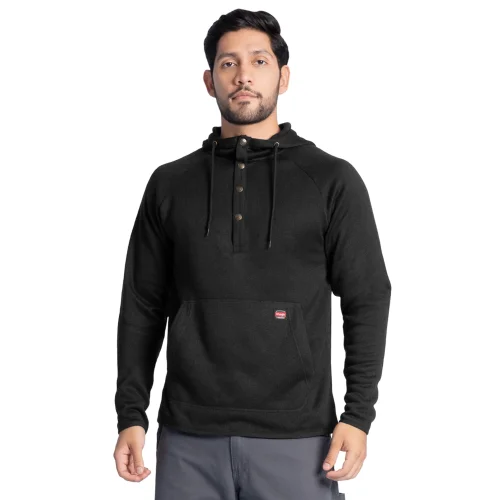 Wrangler Workwear Men's and Big Men's Sweater Fleece Mock Neck Hoodie, Available in Sizes S-3XL