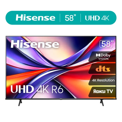 Hisense 58" Class 4K UHD LED LCD Roku Smart TV HDR R6 Series 58R6E