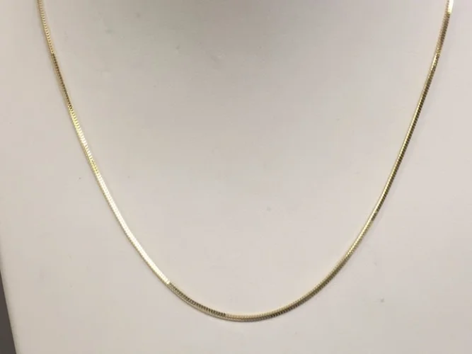 14k Yellow Gold 16" MILANO Snake Pendant Chain Necklace 1.9 Gram 1.1 MM MIL010