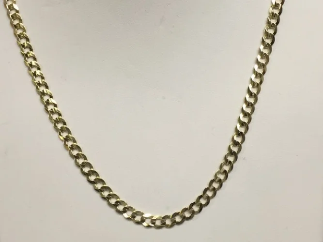 10k Yellow Gold 24" Solid Concave Cuban Curb Link Chain Necklace 4.7mm 12 Grams