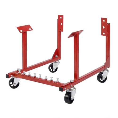Rolling Engine Cradle for CHEVY SBC/BBC V8 with Casters - FREE SHIPPING Red