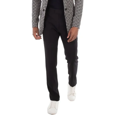 Ami Paris Men's Black Cigarette Tapered Trousers, Brand Size