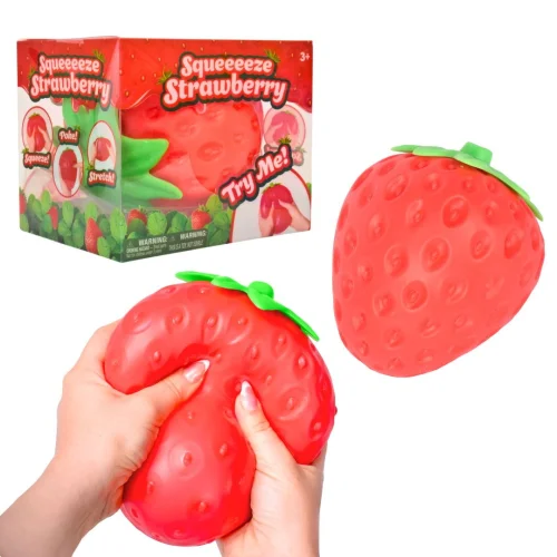 Squishy Extra Large Strawberry Giant Stress Ball Fidget Sensory Toy for Kids and Adults 5 Inches