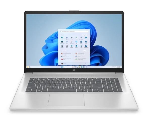 HP 17.3" FHD AMD Ryzen 5 7430U AI Laptop with 8GB RAM and 256GB SSD in Natural Silver Finish