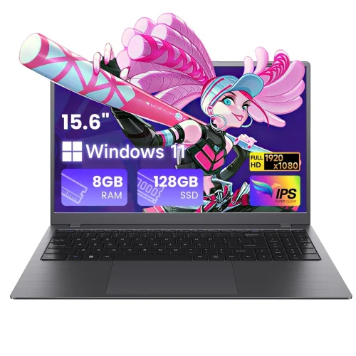 RNRUO 15.6" Laptop Computer, 8GB RAM, 128GB SSD, Intel Pentium Gold 6500Y, FHD Display, Windows 11