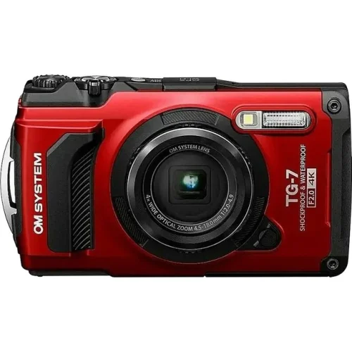OM SYSTEM Olympus Tough TG-7 12MP 4K 2160p Underwater Digital Camera, Red, Open Box Condition