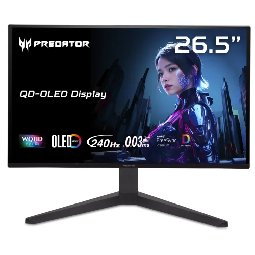 Acer Predator 27" WQHD (2560 x 1440) QD-OLED Gaming Monitor, 240Hz, 0.03ms Response Time, Black