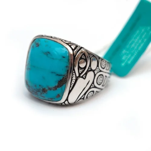 EFFY Men's Sterling Silver & Turquoise Eagle Signet Ring Size 10 New Authentic