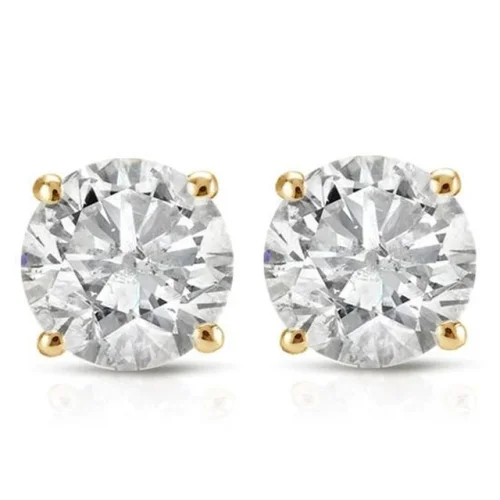 1Ct TW Round 14K White or Yellow Gold Diamond Screwback Studs Earrings