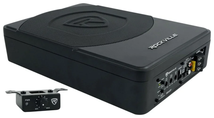 Rockville SS10P 10-Inch 800W Slim Under-Seat Active Powered Car and Truck Subwoofer Subwoofer