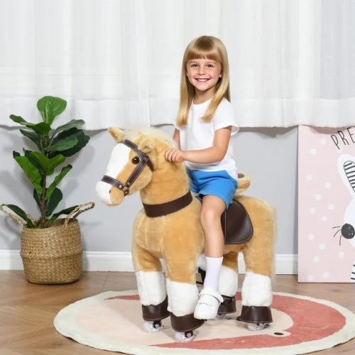 Indoor Childrens Fun Rocking Rolling Pony Large Size Toy for Kids Ages 3 to 8 Years Old
