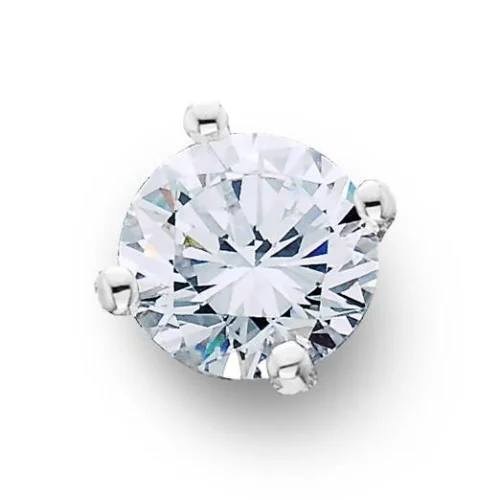 1/3ct Single Diamond Stud Solid 14K White Gold