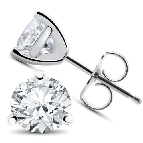 1 1/2 ct TDW Lab Grown Diamond Martini Stud Earrings in 14k Gold
