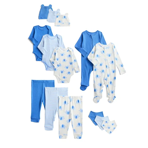 14-Piece Wonder Nation Organic Cotton Baby Layette Gift Set, Available in Sizes Newborn-9 Months