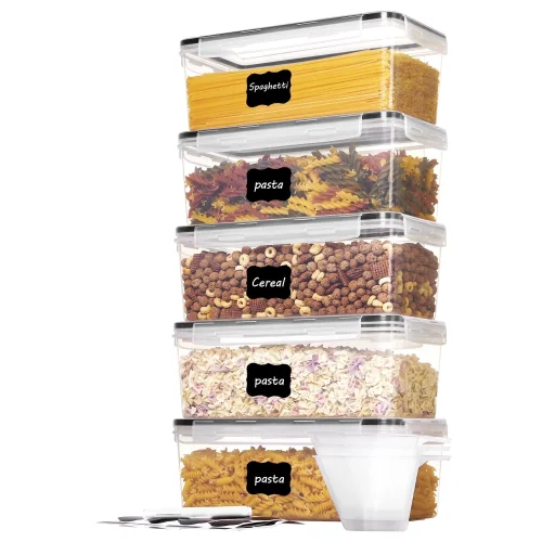 5 PCS Sindcom Plastic Pasta Containers for Long Noodles, 3.2L/14 CUP Food Storage Set