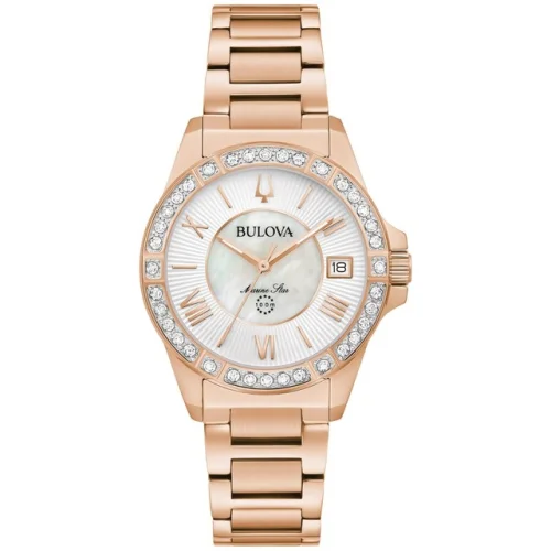 Bulova Women's Marine Star Quartz Silver Gold Stainless Steel Watch 26MM Model 98R295