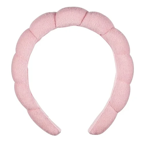 Conair Spa Headband, Makeup and Face Washing Headband, Soft Pink Terry Microfiber Design