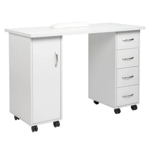 Manicure Table Makeup Station Nail Desk Salon Office Storage Wrist Rest+Drawers