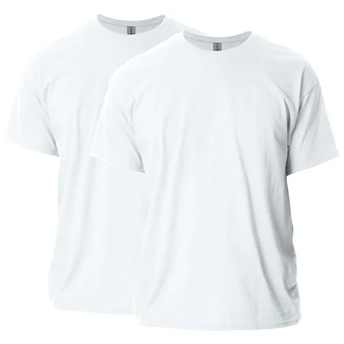 2-Pack Gildan Adult Ultra Cotton T-Shirt, Style G2000, X-Large, White, Heavyweight Classic Fit Tee