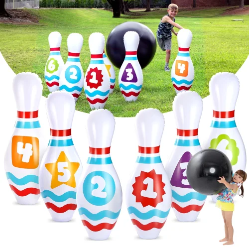 Joyfy Giant Inflatable Bowling Set for Kids and Adults, Christmas Birthday Party Games and Toys