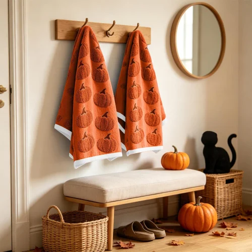 2-Pack Fall Kitchen Towels, Pumpkin Dish Towels for Thanksgiving Farmhouse Decor, 15.7x23.6 Inch