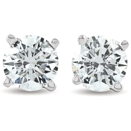 F/VS 0.25 - 1.50 ctw Lab Grown Diamond Stud Earrings in 14k White Gold