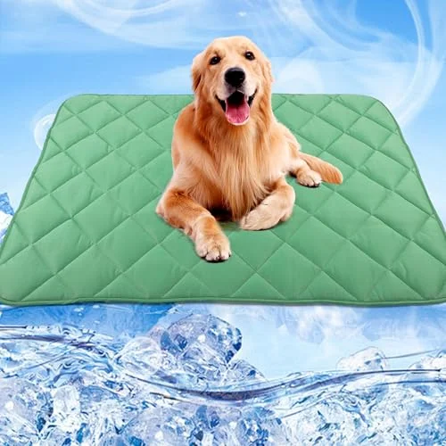 Pilviset Cooling Blanket for Dogs, 28"x40" Lightweight, Durable & Breathable Pet Throw, Green