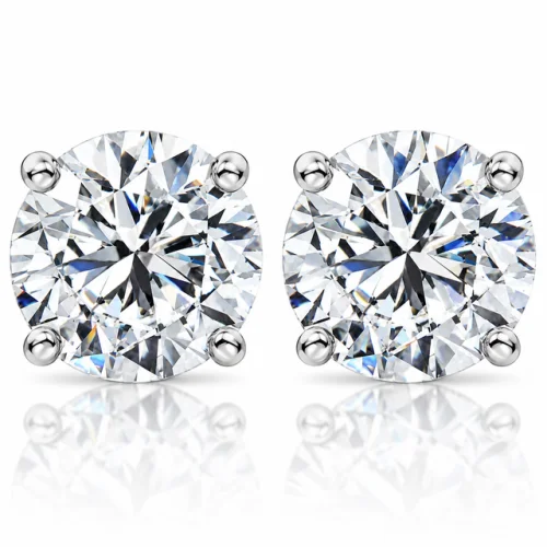 1.50Ct TW Lab Grown Diamond Stud Earrings in 14k White or Yellow Gold