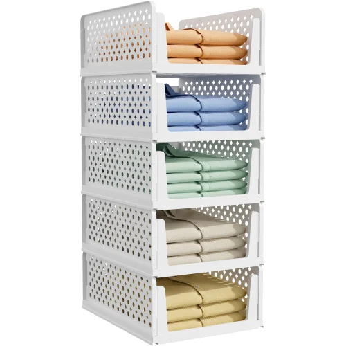 5-Pack Kitsure Closet Organizers and Storage Stackable Storage Drawers, 16.6" &times; 13.1" &times; 6.7" Each