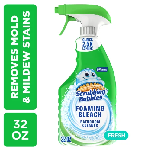 Scrubbing Bubbles Foaming Bleach Bathroom Shower & Tub Cleaner Spray, Mold & Mildew Remover, 32 oz