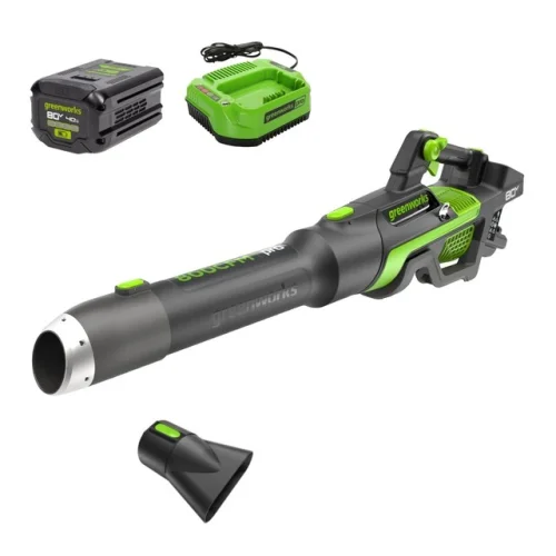 Greenworks 80V 800CFM Brushless Leaf Blower with 4Ah Battery and 2A Charger