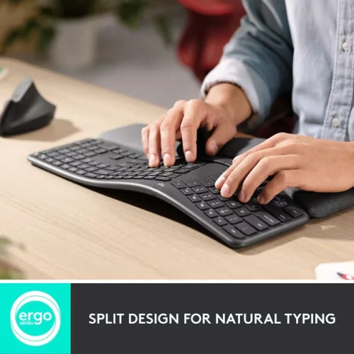 Logitech ERGO K860 920-009166 Black 2.4 GHz  Bluetooth Split Keyboard