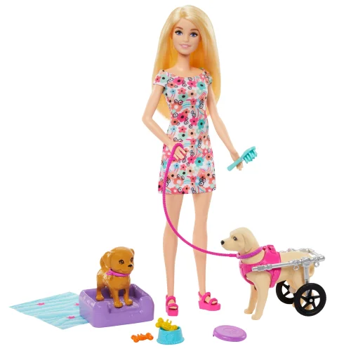 Barbie Doll Pup Playset with a Toy Pup and Dog in a Wheelchair [Walmart Exclusive]