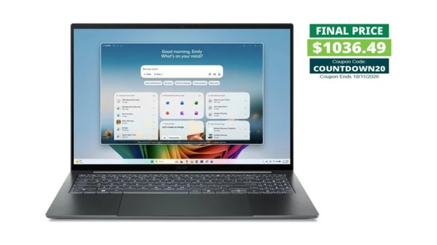 Acer Swift 16 AI 16" Laptop with Ultra 7 258V 2nd Gen Processor, 16GB RAM, 1TB SSD, Refurbished