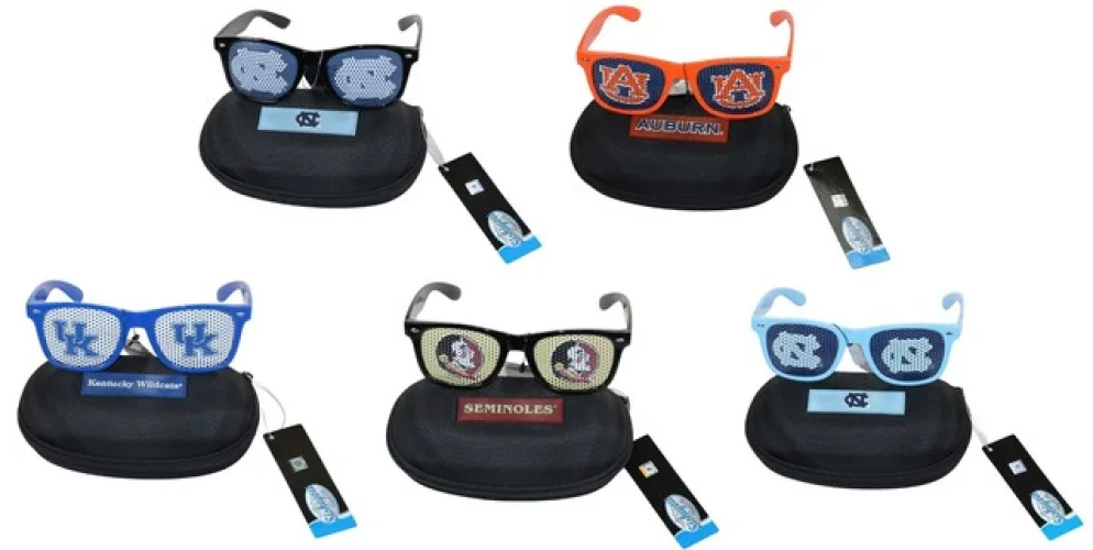 NCAA College University Logo and Team Colors Sunglasses and Case Set New With Tags Pick School