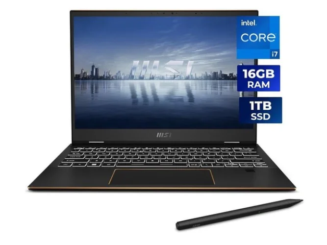 MSI Laptop with Intel Core i7-1360P, 16GB Memory, 1TB PCIe SSD, and 13.4-inch Touchscreen Display