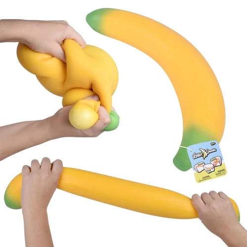Toymendous Laffy Snacks Squishy Banana Stress Ball Toy for Children Ages 3 and Up