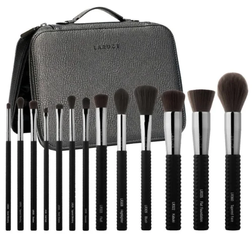 LARUCE Ann 13 Piece Makeup Brush Set with Travel Case
