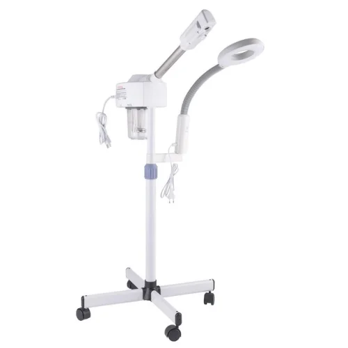 Pro 2-in-1 Facial Steamer with 5x LED Magnifying Lamp Hot Ozone Spa Salon Beauty Machine