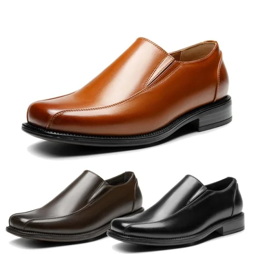 Men's Dress Shoes Loafer Shoes Leather Lined Slip on Shoes Wide Size