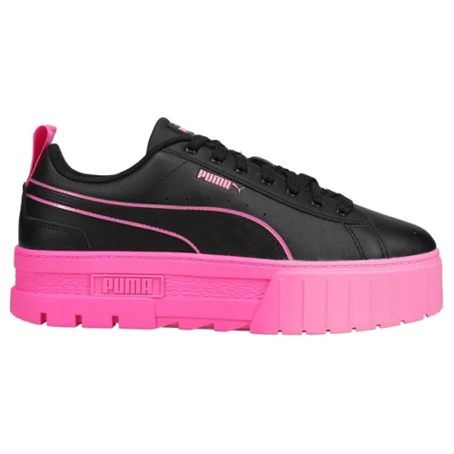 PUMA Mayze 'Breast Cancer Awareness' Lace Up Platform Women's Black and Pink Sneakers