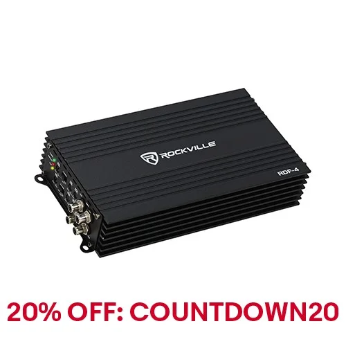 Rockville RDF-4 2800W Peak 700W RMS 4-Channel Car Amplifier, Compact and Efficient Design