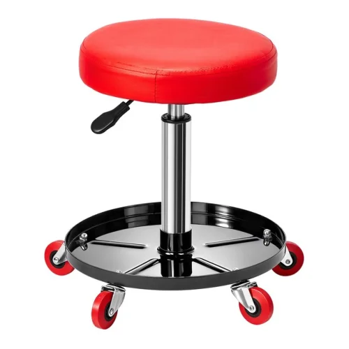 Rolling Garage Stool with Wheels Adjustable Mechanic Work Seat Creeper with 300Lbs Weight Capacity