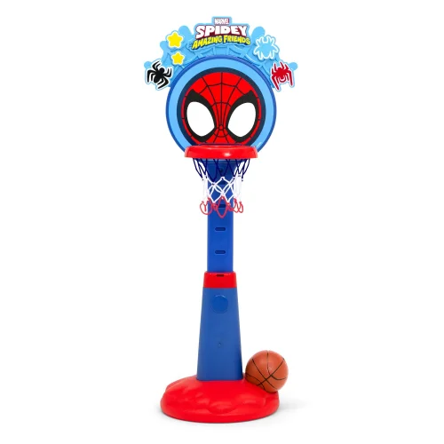 Marvel Spidey and His Amazing Friends Plastic Basketball Set by Delta Children with Pump and Ball