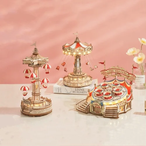ROKR 3D Wooden Puzzle LED Music Box Model Kit DIY Toy for Kids and Adults