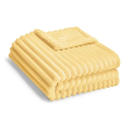 Eonkasp Soft Fleece Baby Blanket, 30x40 Inch Ultra Cozy Lightweight Infant Receiving Blanket, Yellow
