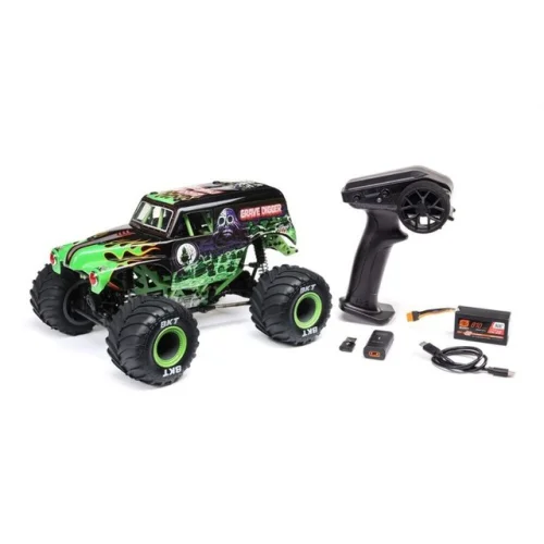 Losi 1/18 Mini LMT Grave Digger 2S 4X4 RTR Brushed Monster Truck - Green LOS01026